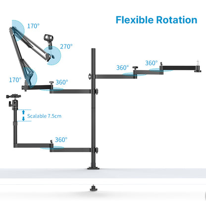 Ulanzi Multi Arm Table Clamp Stand Table Top Universal Live Broadcast