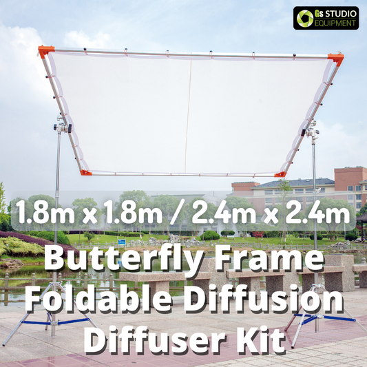 GS BUTTERFLY FRAME FOLDABLE DIFFUSION DIFFUSER KIT 1.8M X 1.8M 2.4M X 2.4M