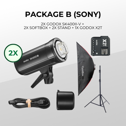 (NEW VERSION) GODOX SK400II-V STUDIO STROBE LIGHT ONLY WIRELESS SYSTEM WITH LCD DISPLAY