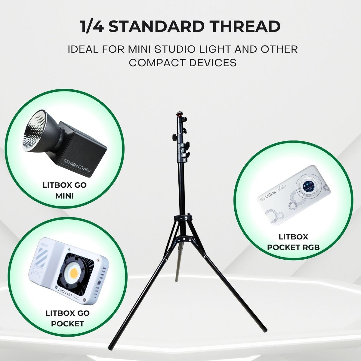 GS Aluminium Alloy Compact Studio Light Stand (2M) With Mini Ballhead