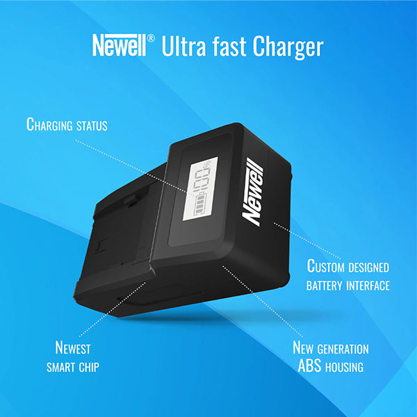 Newell Ultra Fast NP-F Charger With LCD Charging Faster Maximum Battery Life (1600mAh)