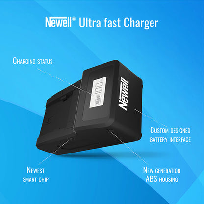 Newell Ultra Fast NP-F Charger With LCD Charging Faster Maximum Battery Life (1600mAh)