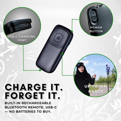 GS SnapVersa Go 1.8m Premium Magnetic Selfie Stick Tripod Auto Open & Close Spring-Free Gravity Lock Wireless Remote