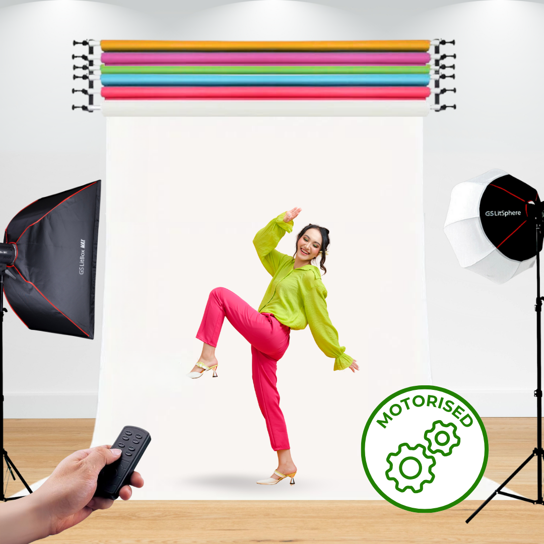 Wall Mounted Backdrop Kit with Colors Paper Backdrop Starter Kit