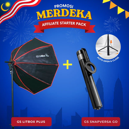 [Affiliate Starter Pack] Studio Light (GS LitBox, GS LitBox Plus, GS LitSphere) + GS SnapVersa GO Tripod for Live Stream/Content Creation