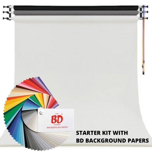 [BD] WALL MOUNTED MANUAL CHAIN BACKDROP KIT WITH 3 COLORS PAPER BACKDROP STARTER KIT (2.72X11M)