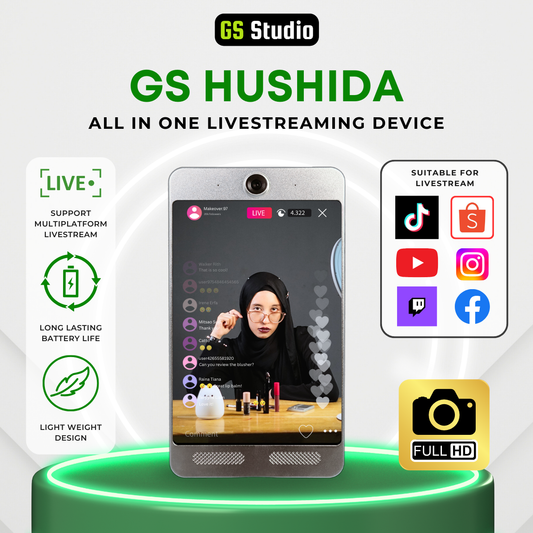 GS Hushida All In One Livestreaming Tablet Device 10.1 Inch Monitor Device with Camera