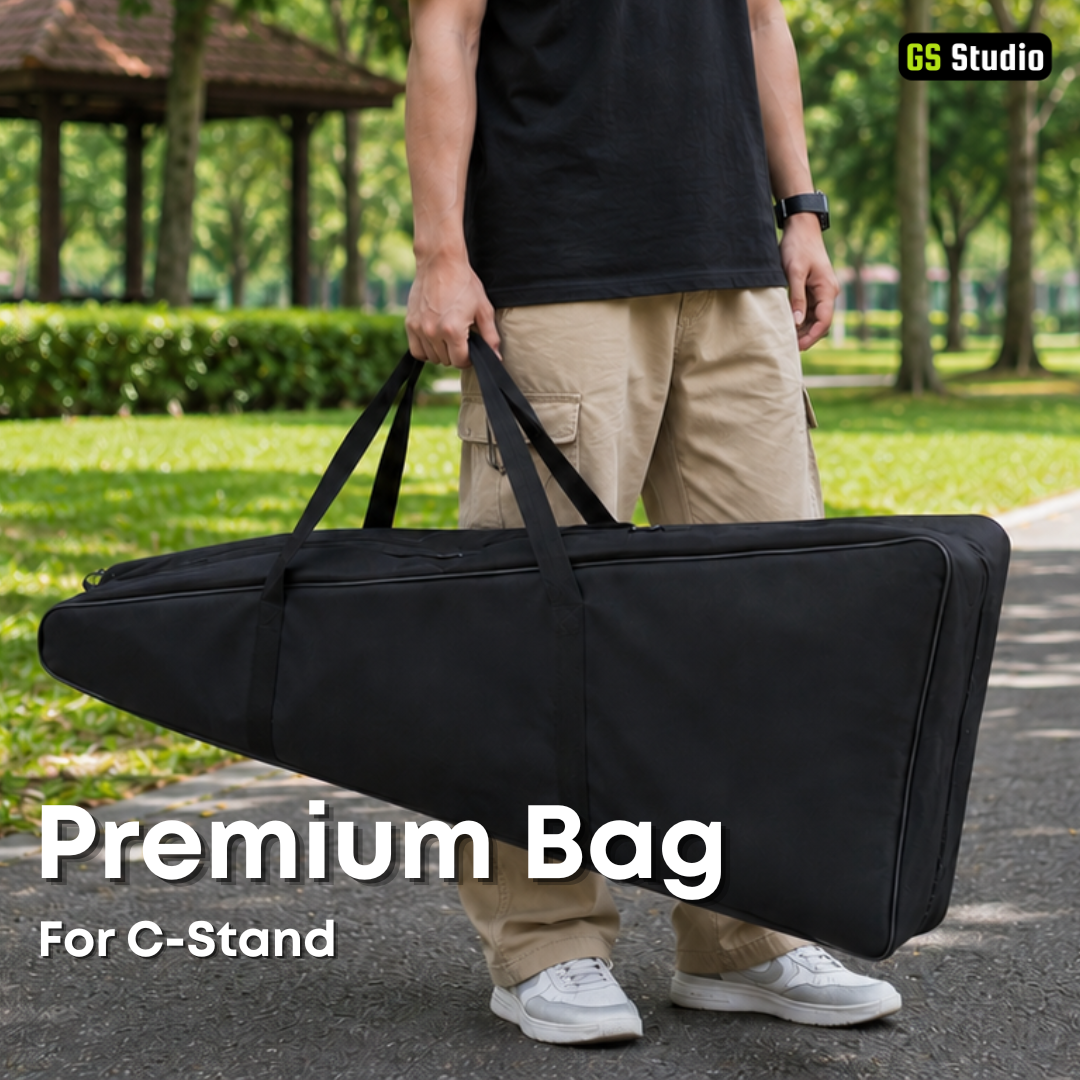 GS PREMIUM SERIES PROFESSIONAL STAINLESS STEEL HEAVY DUTY C-STAND 330CM WITH ARM AND 2 GRIPS FOR PHOTOGRAPHY VIDEOG