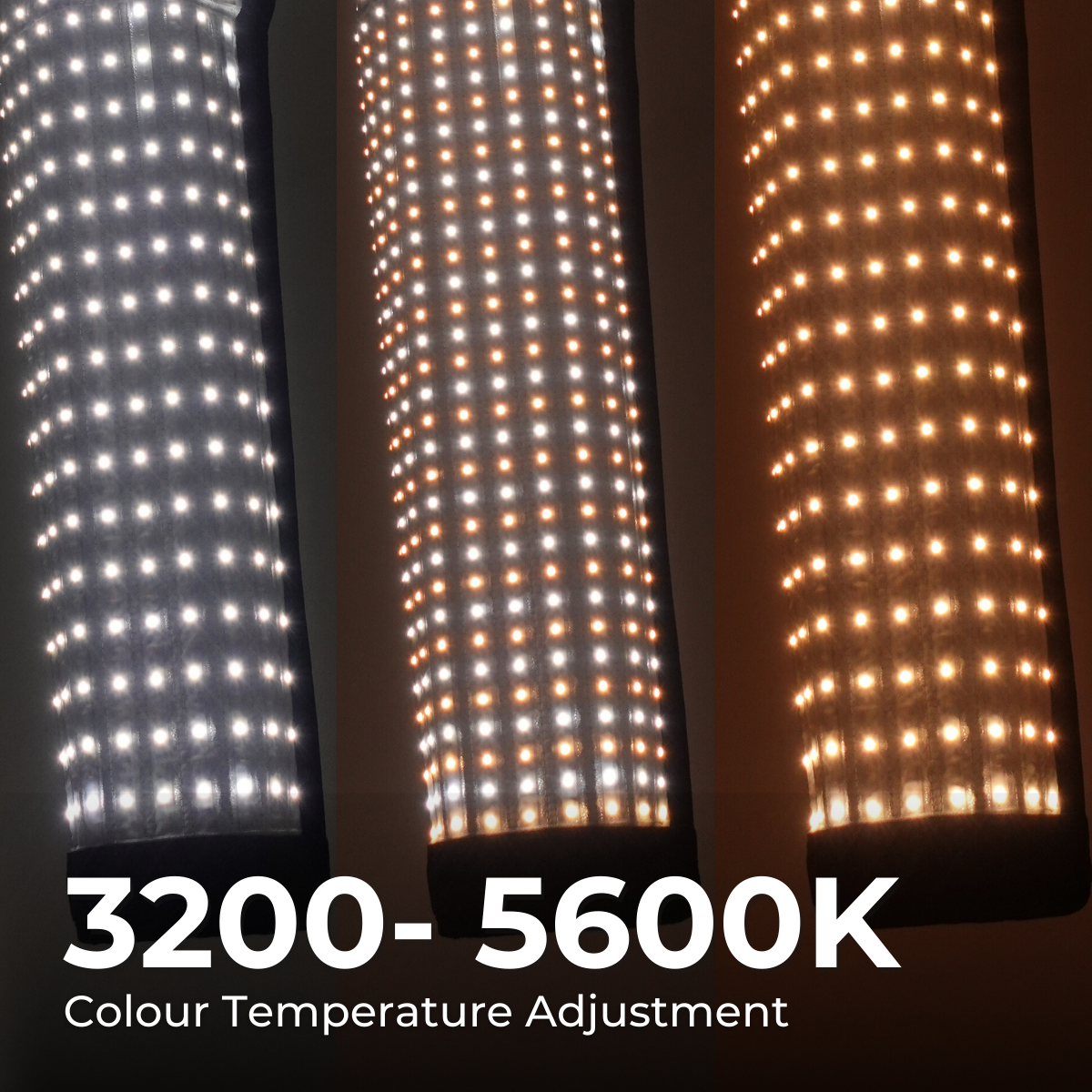 Adjustable Color Temperature: Enjoy accurate and natural lighting with a color temperature range of 3200-5600K.