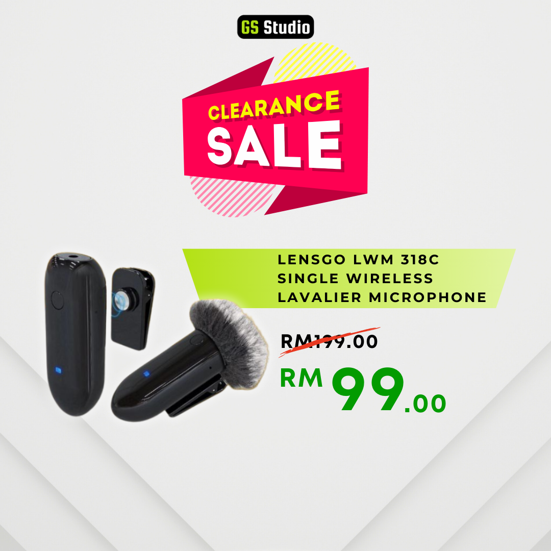 LENSGO LWM-318C 318C Single Wireless Lavalier Microphone For Camera And Smartphone