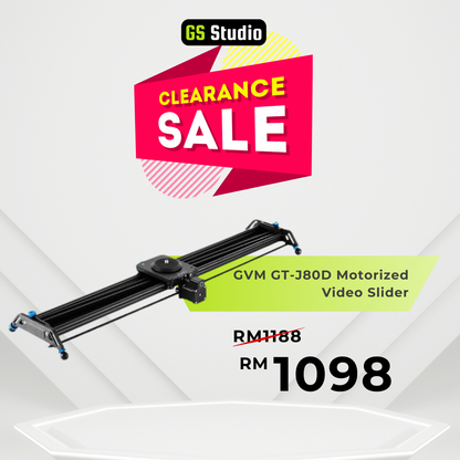 GVM GT-J80D Motorized Video Slider With Panning And Timelapse Function Ultra Silent Motor Extra Heavy Duty (80cm)