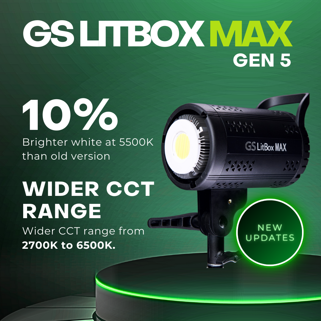 GS LitBox Max COB LED Video Light Adjustable Color Temperature & Brightness