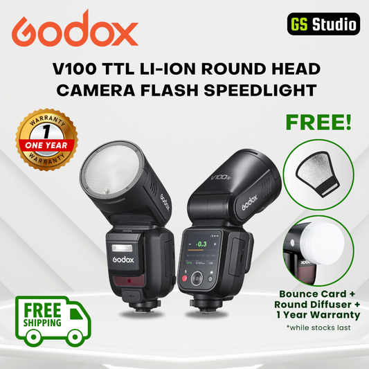 Godox V100 C/N/S/F/O TTL Li-ion Round Head Camera Flash