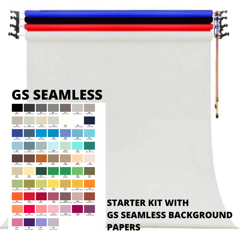 [GS] WALL MOUNTED MANUAL CHAIN BACKDROP KIT WITH 4 COLORS BACKDROP STARTER KIT (2.72X11M)