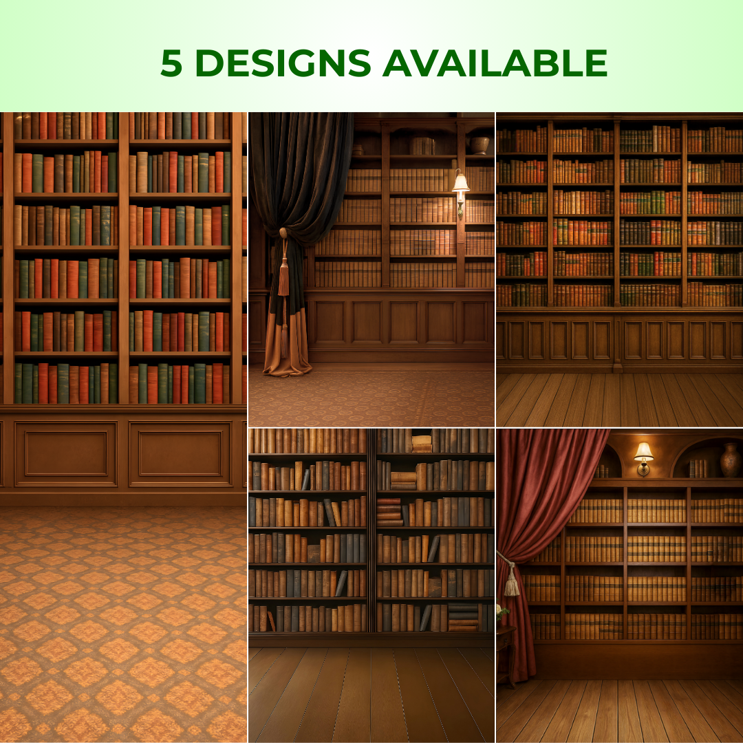 GS Bookshelf Theme Library Convo Convocation Backdrop (2.8 x 5M)