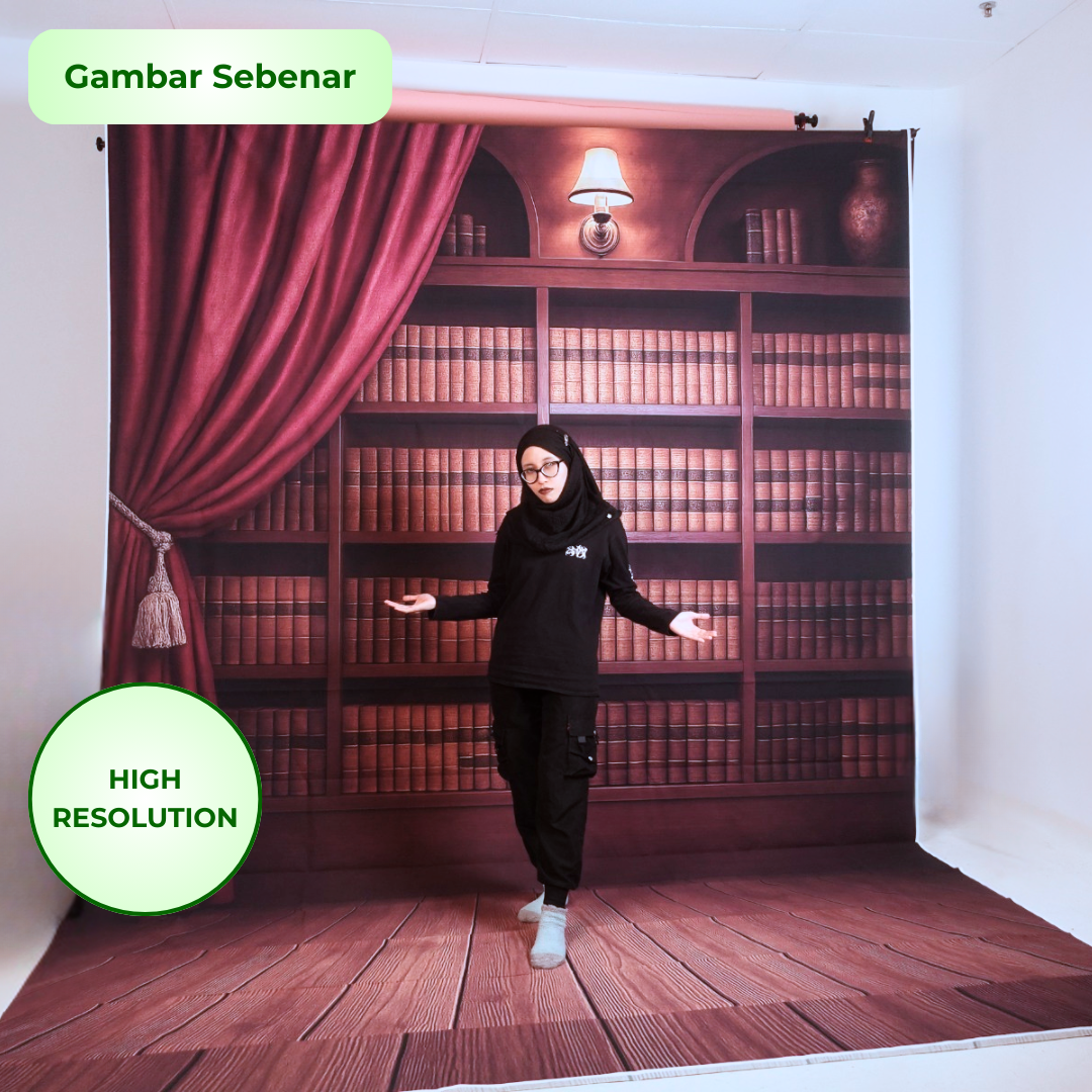 GS Bookshelf Theme Library Convo Convocation Backdrop (2.8 x 5M)