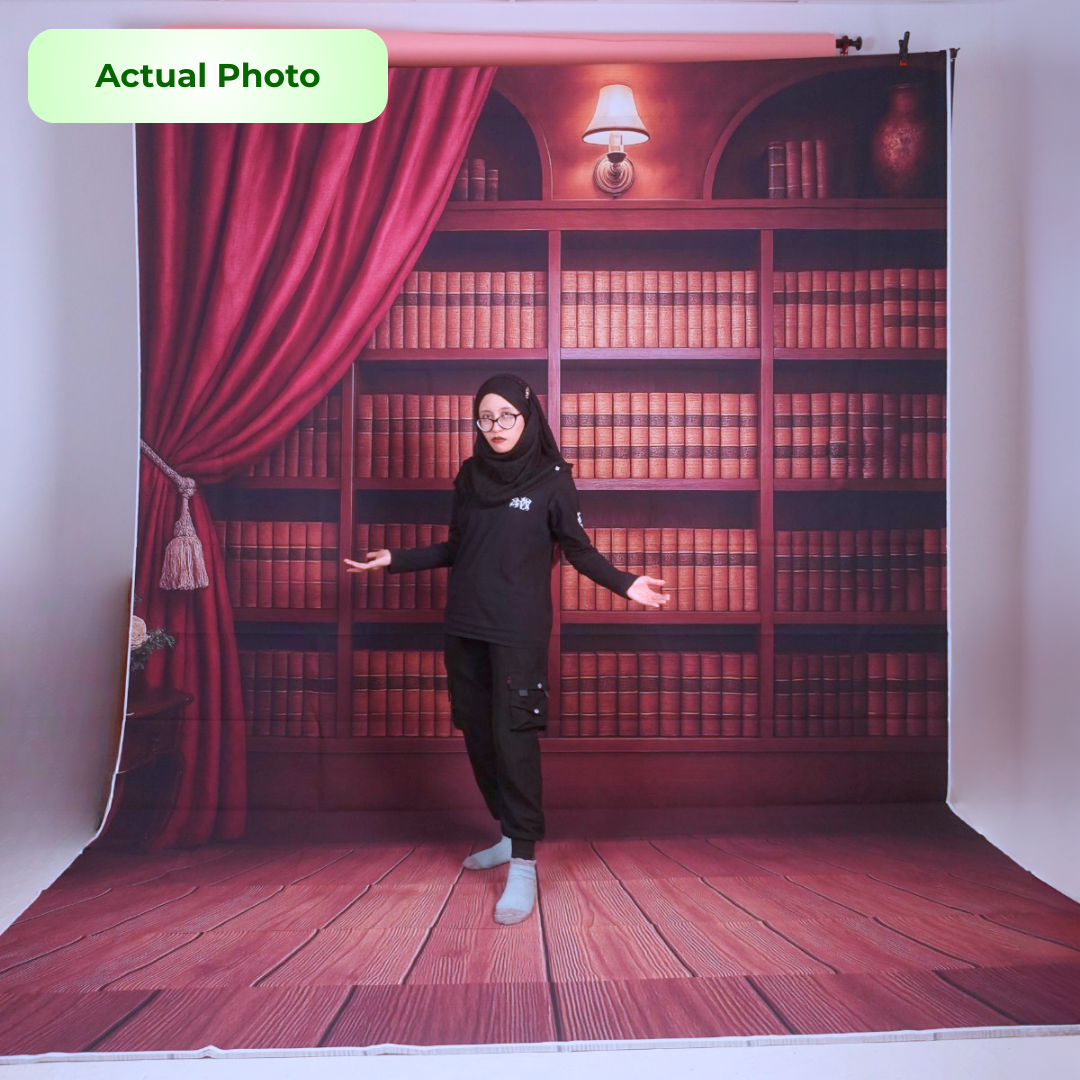 GS Bookshelf Theme Library Convo Convocation Backdrop (2.8 x 5M)