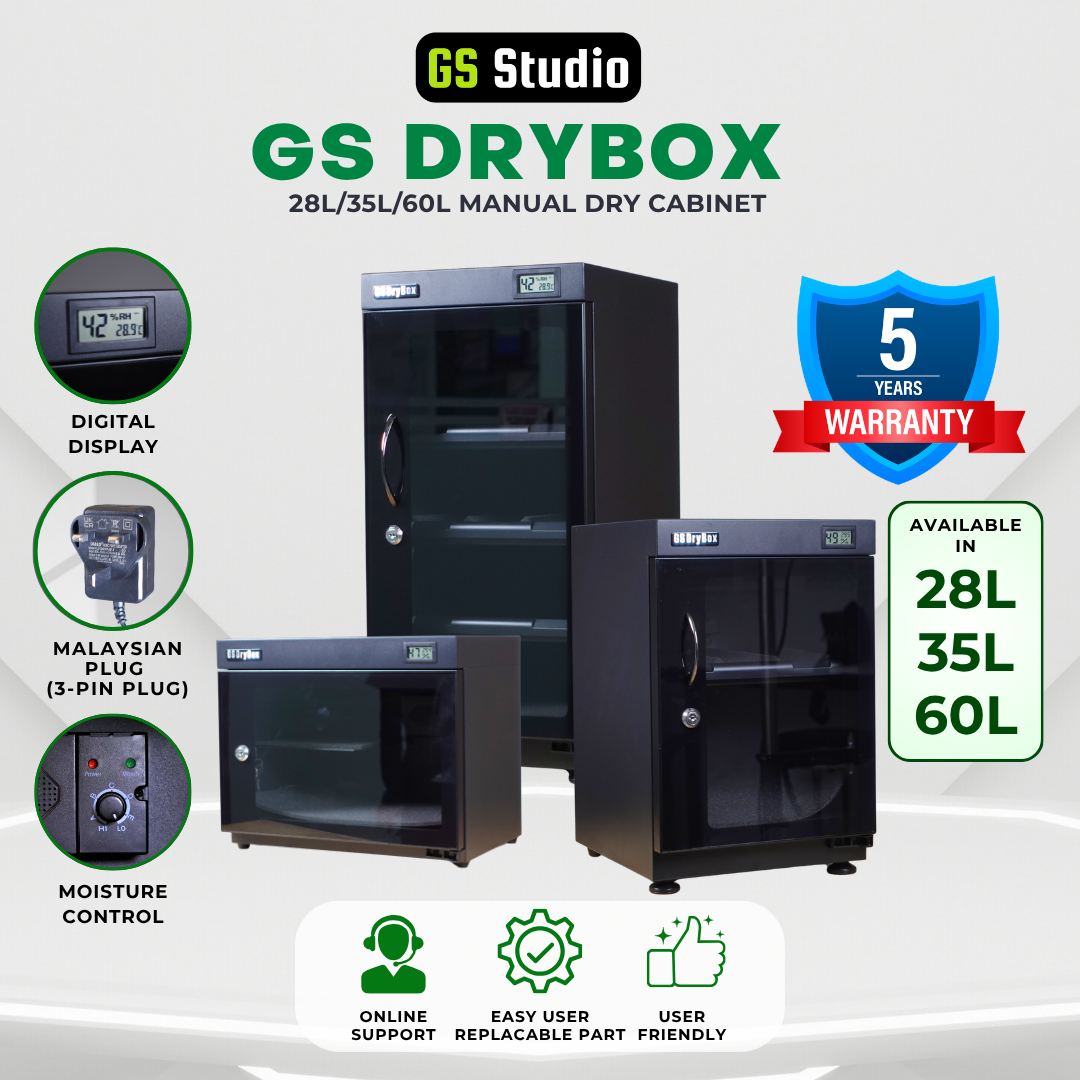 GS DryBox 28L/35L/60L LCD Digital Display 18 Litre 35 Litre 60 Litre Dry Cabinet 5 Years Warranty