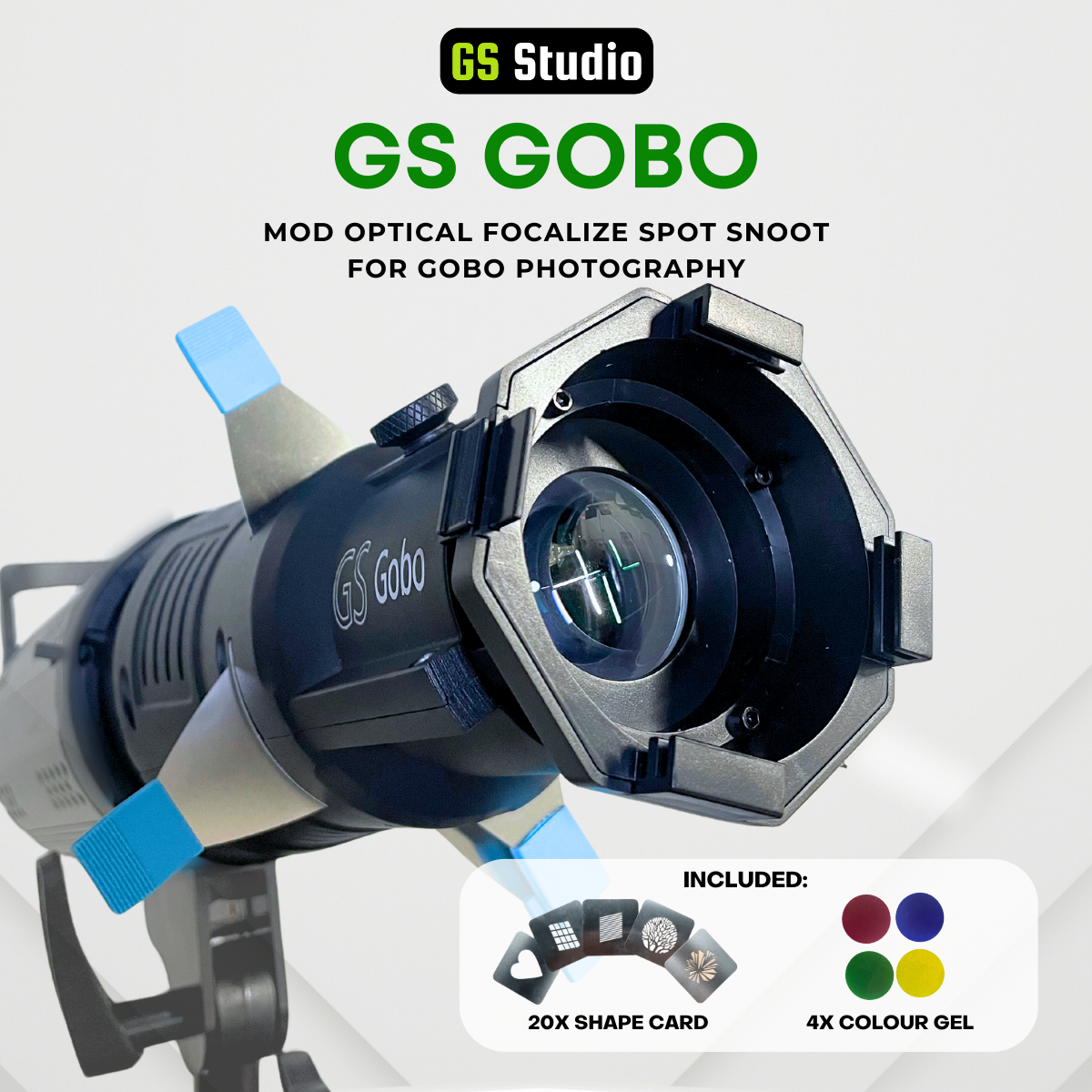 GS Gobo Mod Optical Spot Snoot for Studio Light Bowens Mount