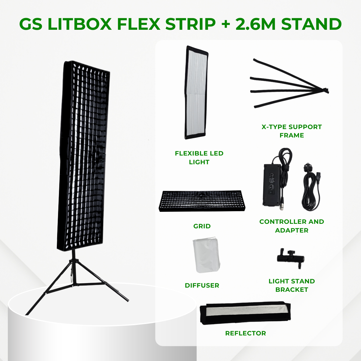  GS LitBox Flex Strip package with stands