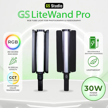 GS LiteWand Pro RGB 30w Tube Light Light Wand Light Stick for Photography Videography