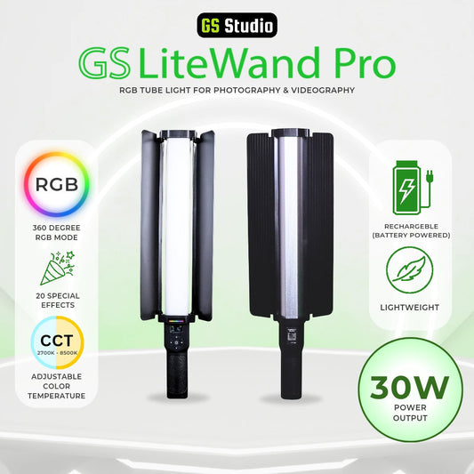 GS LiteWand Pro RGB High Power 30w Tube Light Light Wand Light Stick for Photo Video
