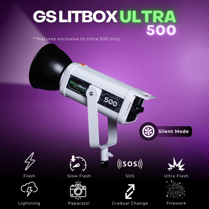 GS LitBox Ultra COB 300 500 LED Video Light 2700-6500K Bi-Color with Wireless Remote APP Control CRI 97+ 200w 300w 500w