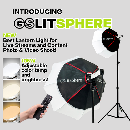 GS LitSphere Lantern Softbox Light 65cm Shooting Lamp for Live Broadcast Photo Video 105w