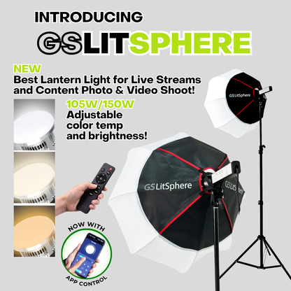 GS LitSphere Lantern Softbox Light 65cm Shooting Lamp for Live Broadcast Photo Video 105w