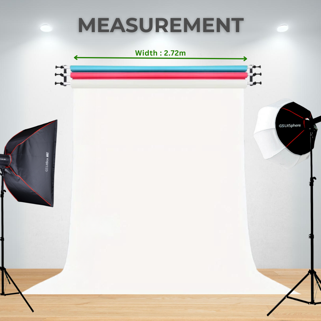 Wall Mounted Backdrop Kit with Colors Paper Backdrop Starter Kit