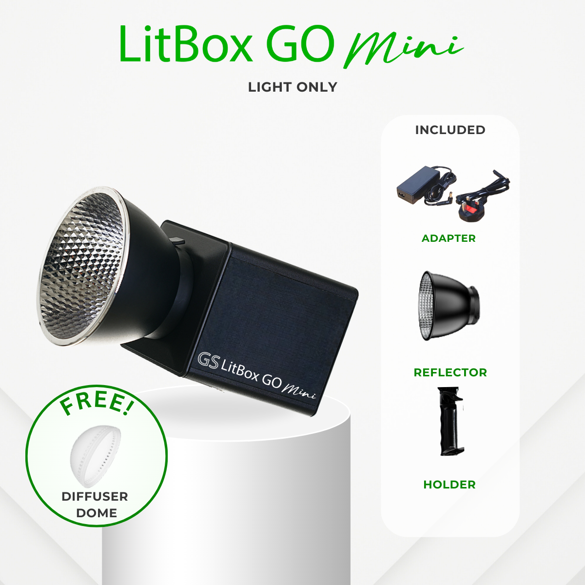 GS LitBox Go Mini Portable LED COB Video Light Built-in Battery & AC Powered