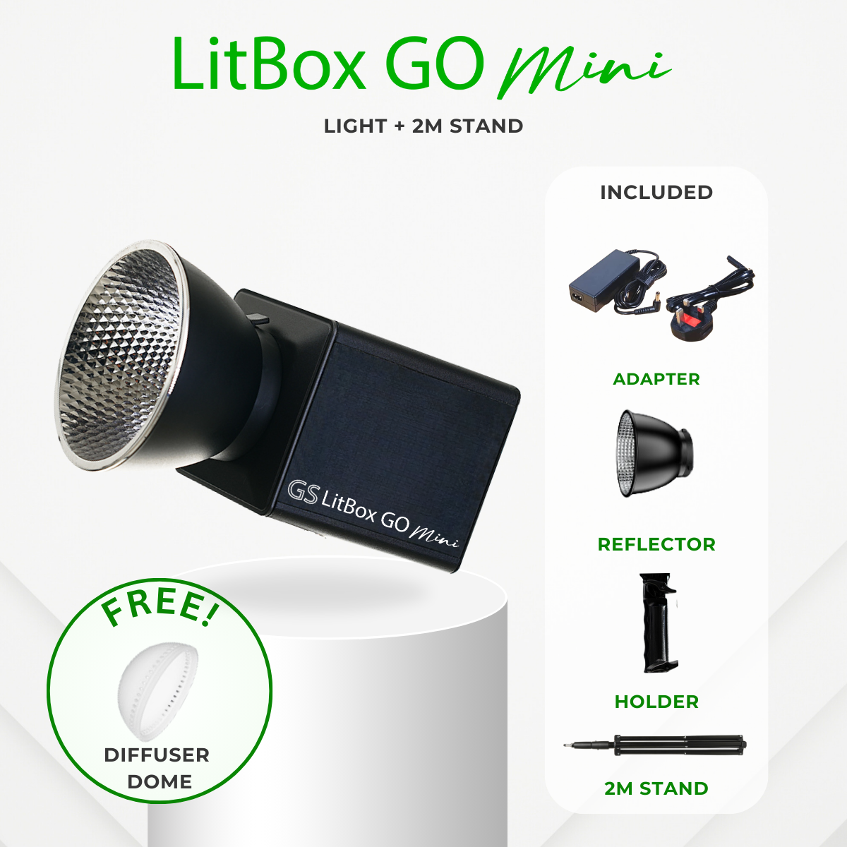 GS LitBox Go Mini Portable LED COB Video Light Built-in Battery & AC Powered