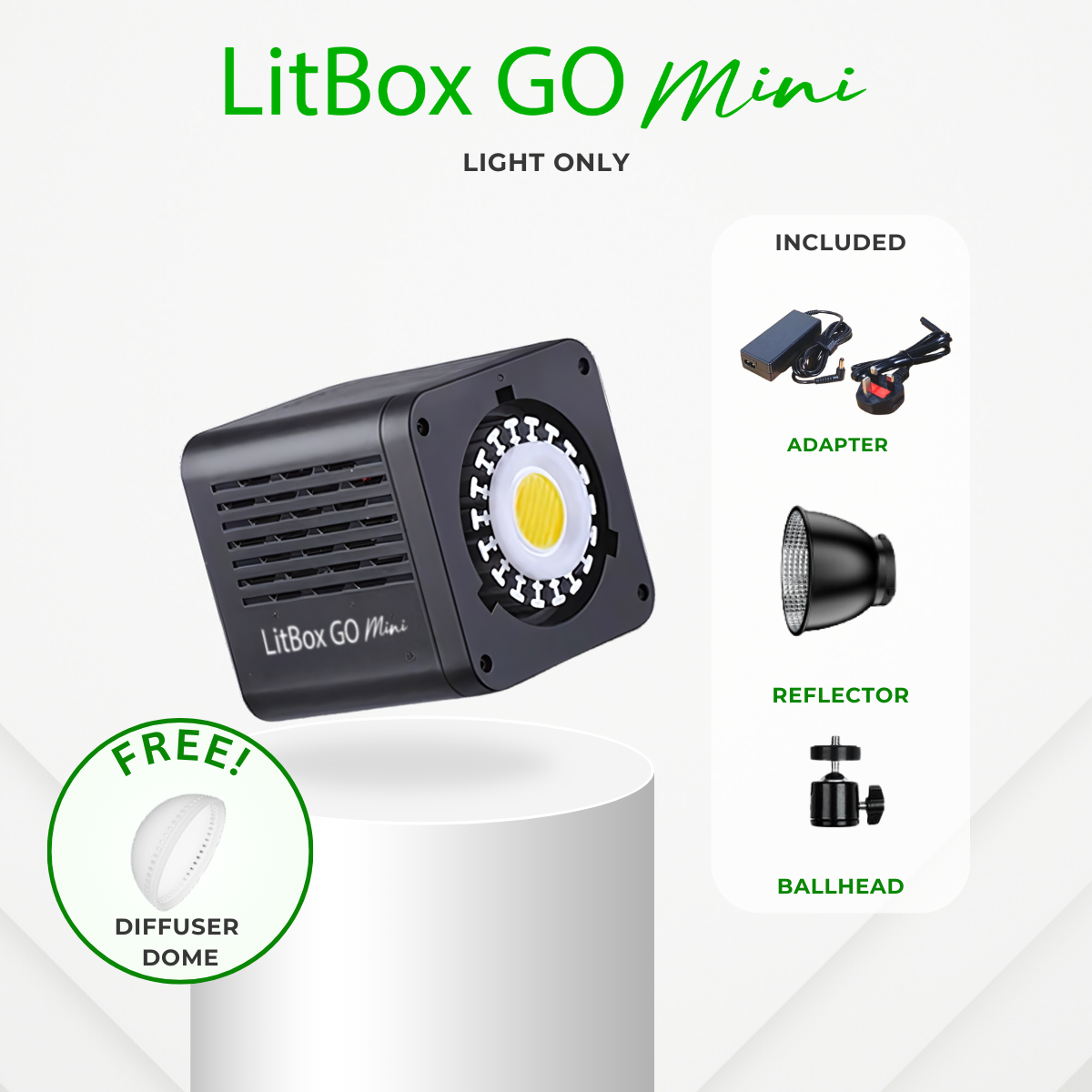 GS LitBox Go Mini Portable LED COB Video Light Built-in Battery & AC Powered