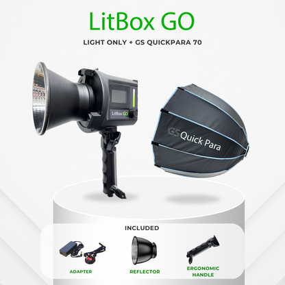 GS LitBox Go Portable LED COB Video Light Battery & AC Powered 80W