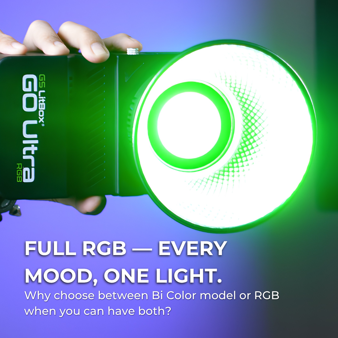 GS LitBox GO Ultra 100w Bi-Color & RGB Portable LED Video Light Built-In Battery | Wireless | Photo | Video