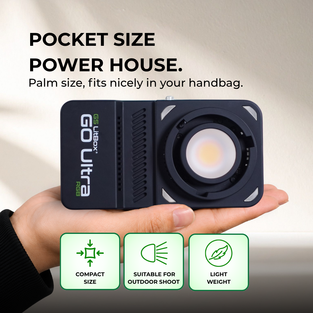 GS LitBox GO Ultra 100w Bi-Color & RGB Portable LED Video Light Built-In Battery | Wireless | Photo | Video