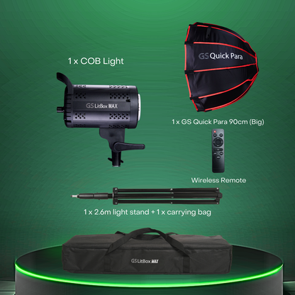 GS LitBox Max COB LED Video Light Adjustable Color Temperature & Brightness