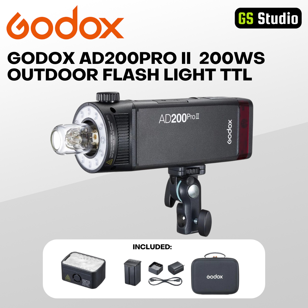 Godox AD200Pro II AD200Pro 200Ws Outdoor Flash Light TTL HSS 2.4G Wireless X System AD200Pro Pocket Flash Light For Sony Nikon Canon