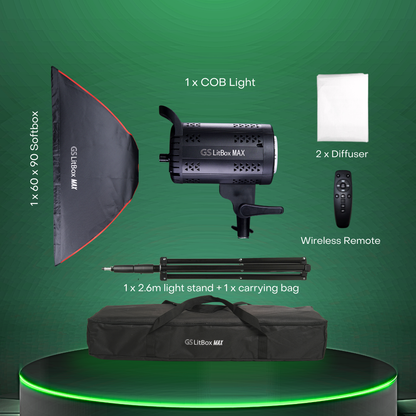 GS LitBox Max COB LED Video Light Adjustable Color Temperature & Brightness