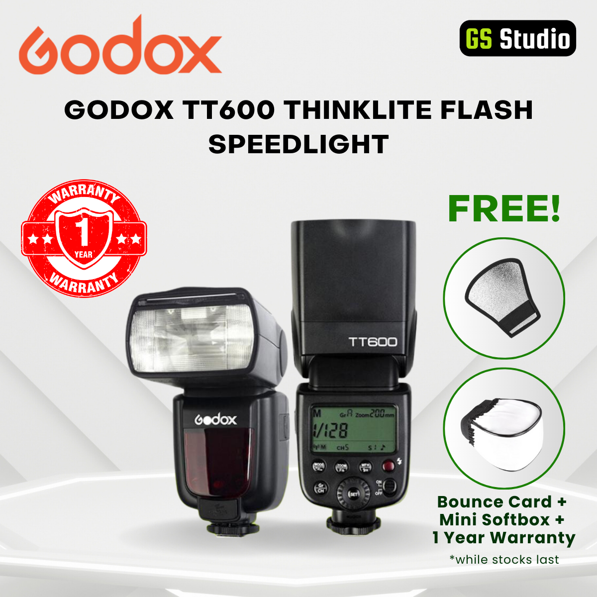 GODOX TT600 THINKLITE FLASH 2.4G WIRELESS CAMERA FLASH SPEEDLITE FOR CANON NIKON SONY FUJI