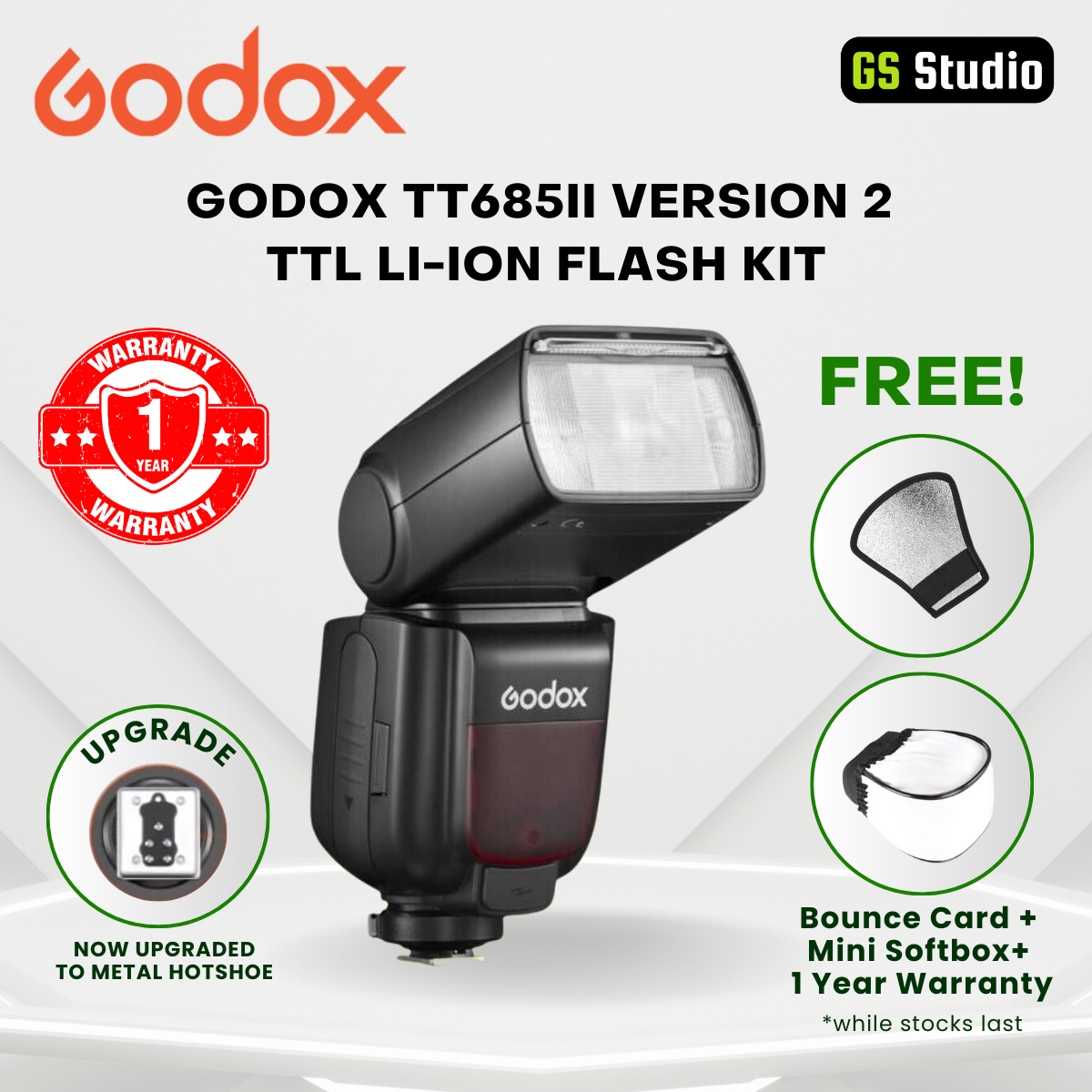 Godox TT685II Version 2 Flash Kit For Canon Nikon Sony Fuji | Professional Flash Kit Photoshoot | Camera Flash