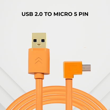 GS Professional USB Tether Cable To Connect Transfer Data To PC And Laptop For Canon/Nikon/Fuji/Sony/Leica (5M)