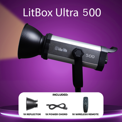 GS LitBox Ultra COB 200 300 500 LED Video Light 2700-6500K Bi-Color with Wireless Remote APP Control CRI 97+ 200w 300w 500w