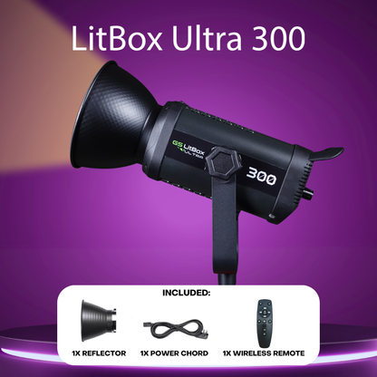 GS LitBox Ultra COB 300 500 LED Video Light 2700-6500K Bi-Color with Wireless Remote APP Control CRI 97+ 200w 300w 500w