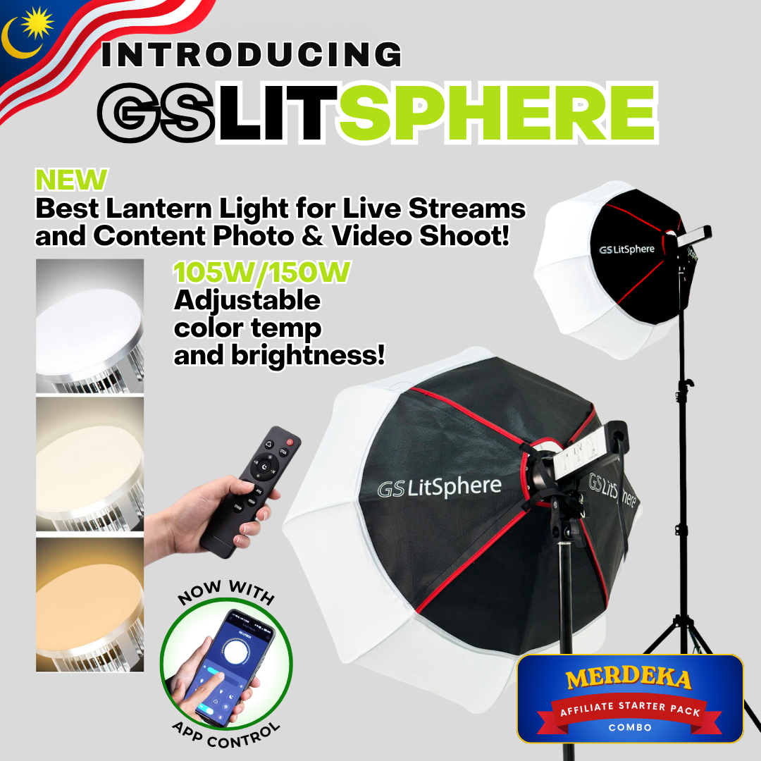 GS LitSphere Lantern Softbox Light 65cm Shooting Lamp for Live Broadcast Photo Video 105w