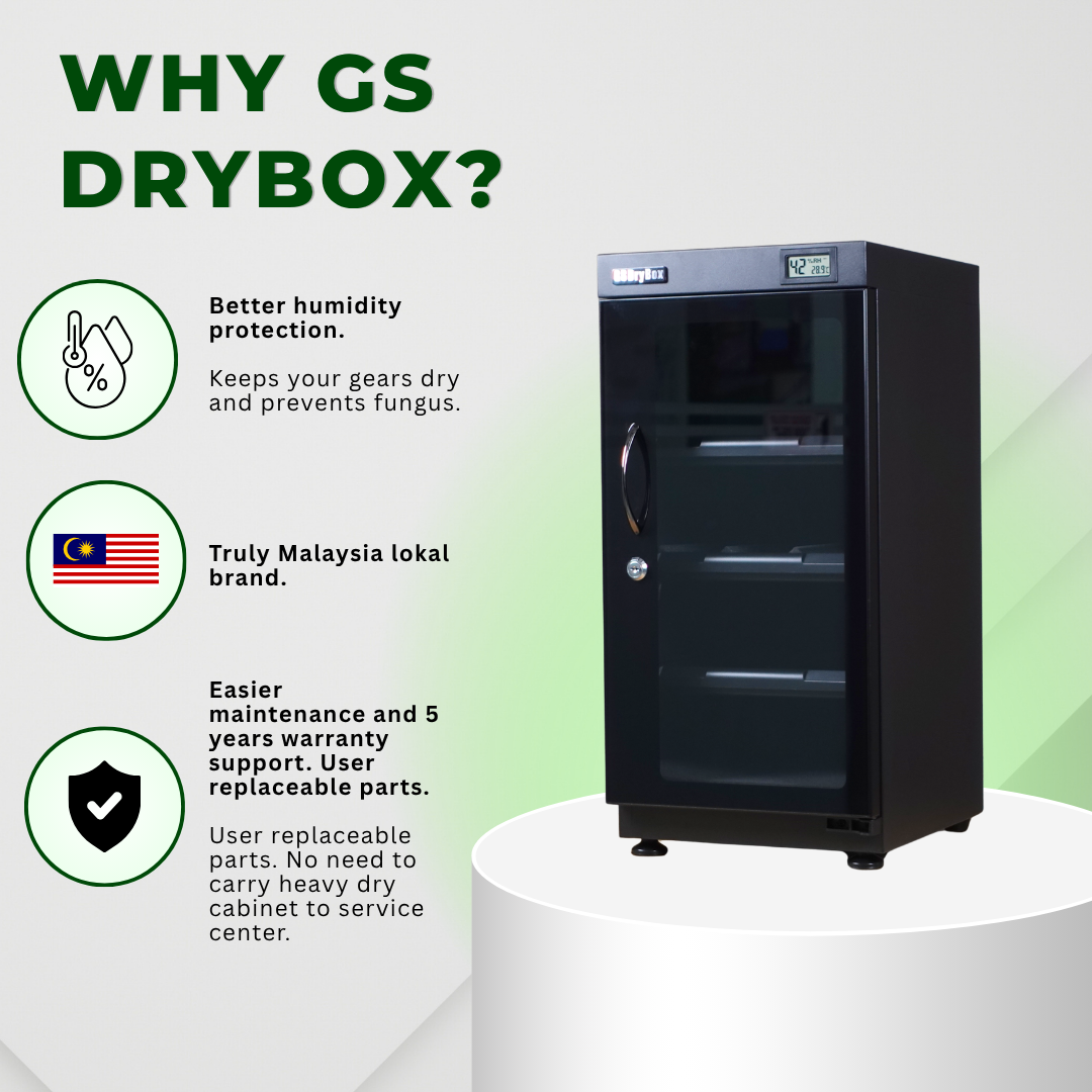 GS DryBox 28L/35L/60L LCD Digital Display 18 Litre 35 Litre 60 Litre Dry Cabinet 5 Years Warranty