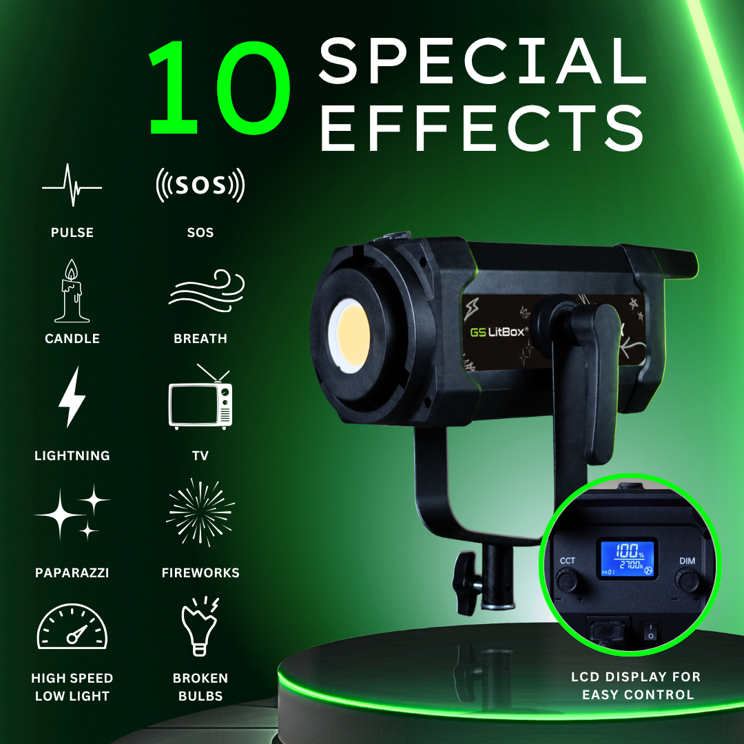 GS LitBox Max COB LED Video Light Adjustable Color Temperature & Brightness