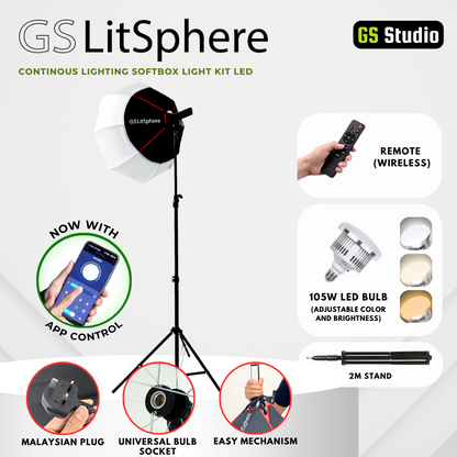 GS LitSphere Lantern Softbox Light 65cm Shooting Lamp for Live Broadcast Photo Video 105w