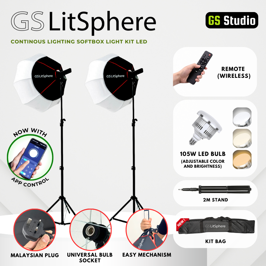 GS LitSphere Lantern Softbox Light 65cm Shooting Lamp for Live Broadcast Photo Video 105w