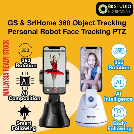 GS & SriHome 360 Object Tracking Personal Robot Cameraman Face Tracking PTZ For Smartphone
